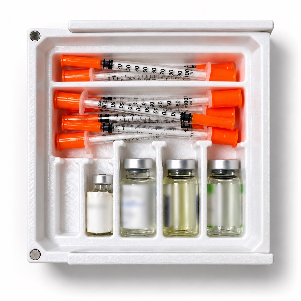 5 Vial Storage Container - White