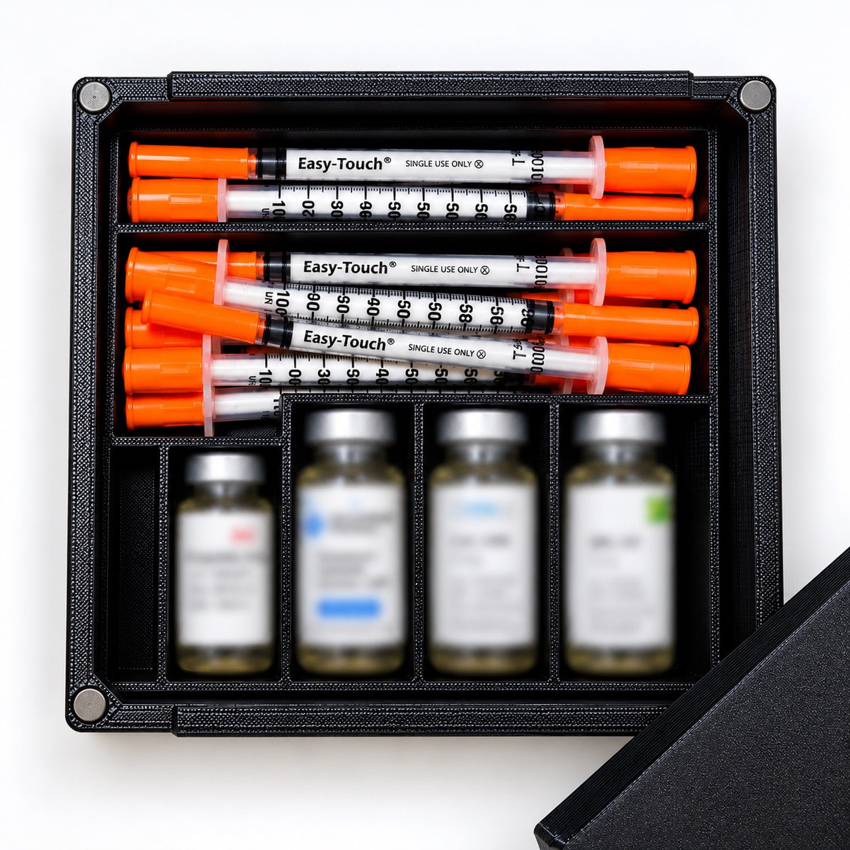 5 Vial Storage Container - Black